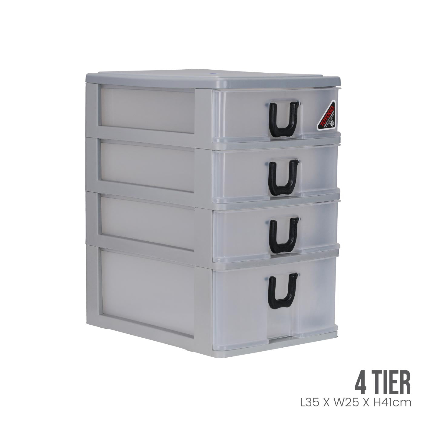 4 Tier A4 File Drawer Organizer - Heavy Duty Plastic Storage Cabinet for Office, Home, or School - Perfect for Documents, Files, and Stationery Organization