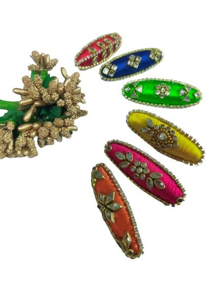Avani Collection Saree Pin Set - 6 Silk Thread Brooch Pins for Saree, Sweater & Shawl Clips | Safety Pins for Women's & Girls' Clothing Dress Decoration | Perfect for Indian Traditional Wear, Party Outfits & Fashion Accessories