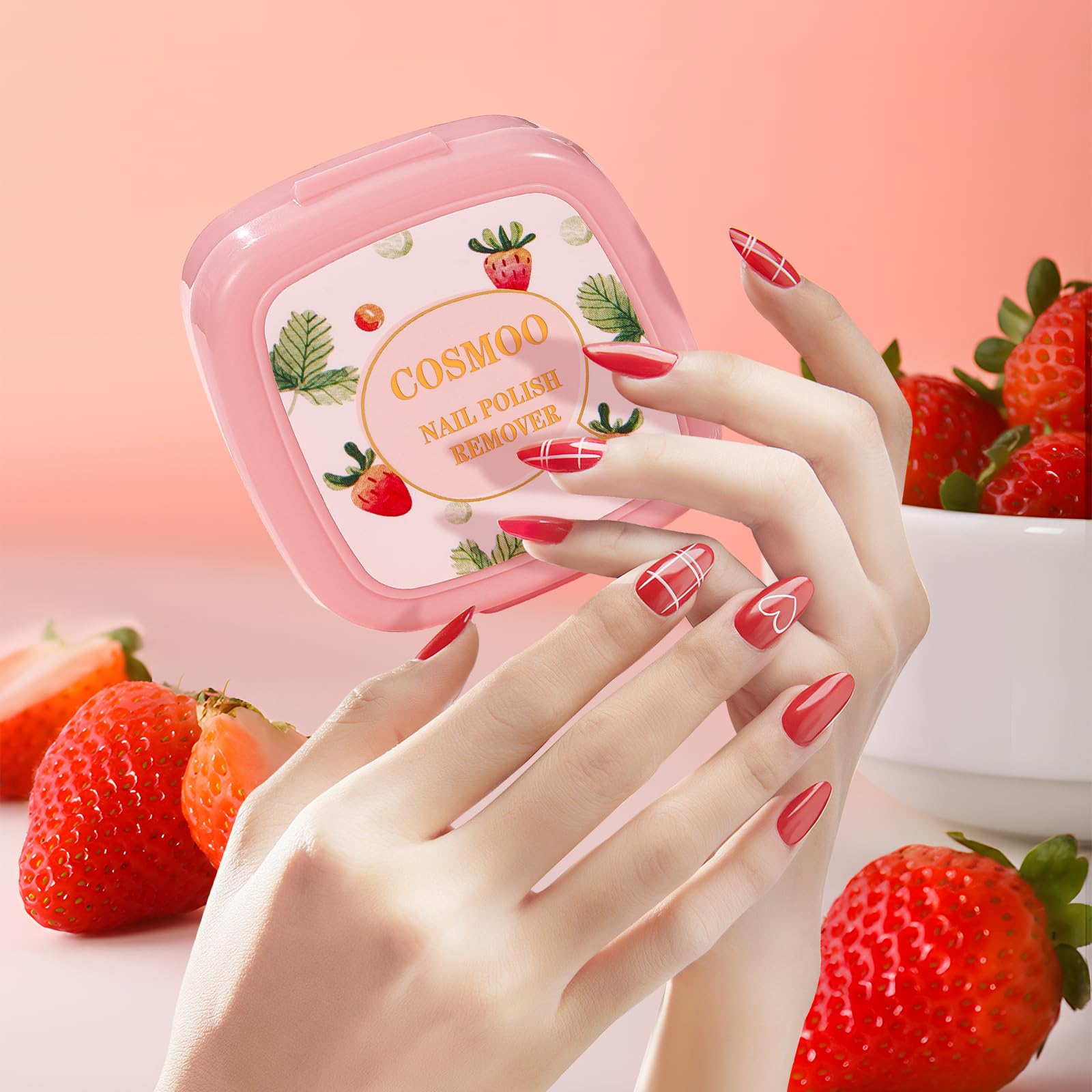 80PCS Nail Polish Remover Pads - Portable Lint-Free Wipes for Natural & Gel Polish Removal | Quick-Drying, Oil/Water-Based Formula | Perfect for Travel, Salon & Home Manicures