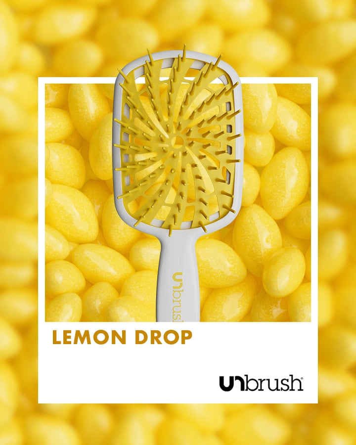 UNbrush Detangling Hair Brush Plus - Pain-Free Hair Brush for Wet & Dry Hair, Smooth Knots & Reduce Breakage - Perfect for Curly, Straight & Thick Hair (Lemon Drop) | Ideal for Home, Travel & Salon Use