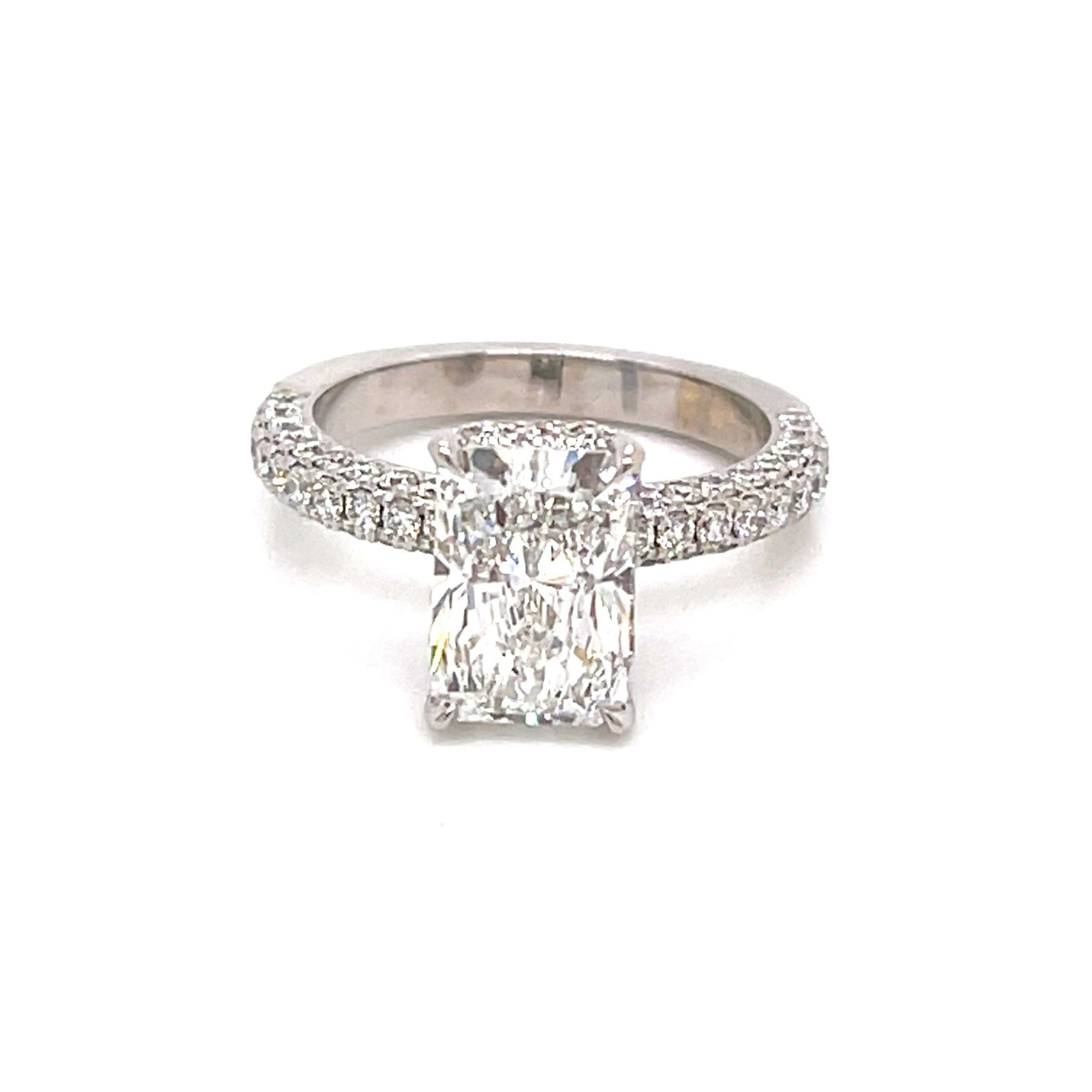 2.50ct Radiant Cut Lab Grown Diamond Engagement Ring - 14K White Gold Wedding Band for Women - Perfect for Proposals, Anniversaries & Special Occasions