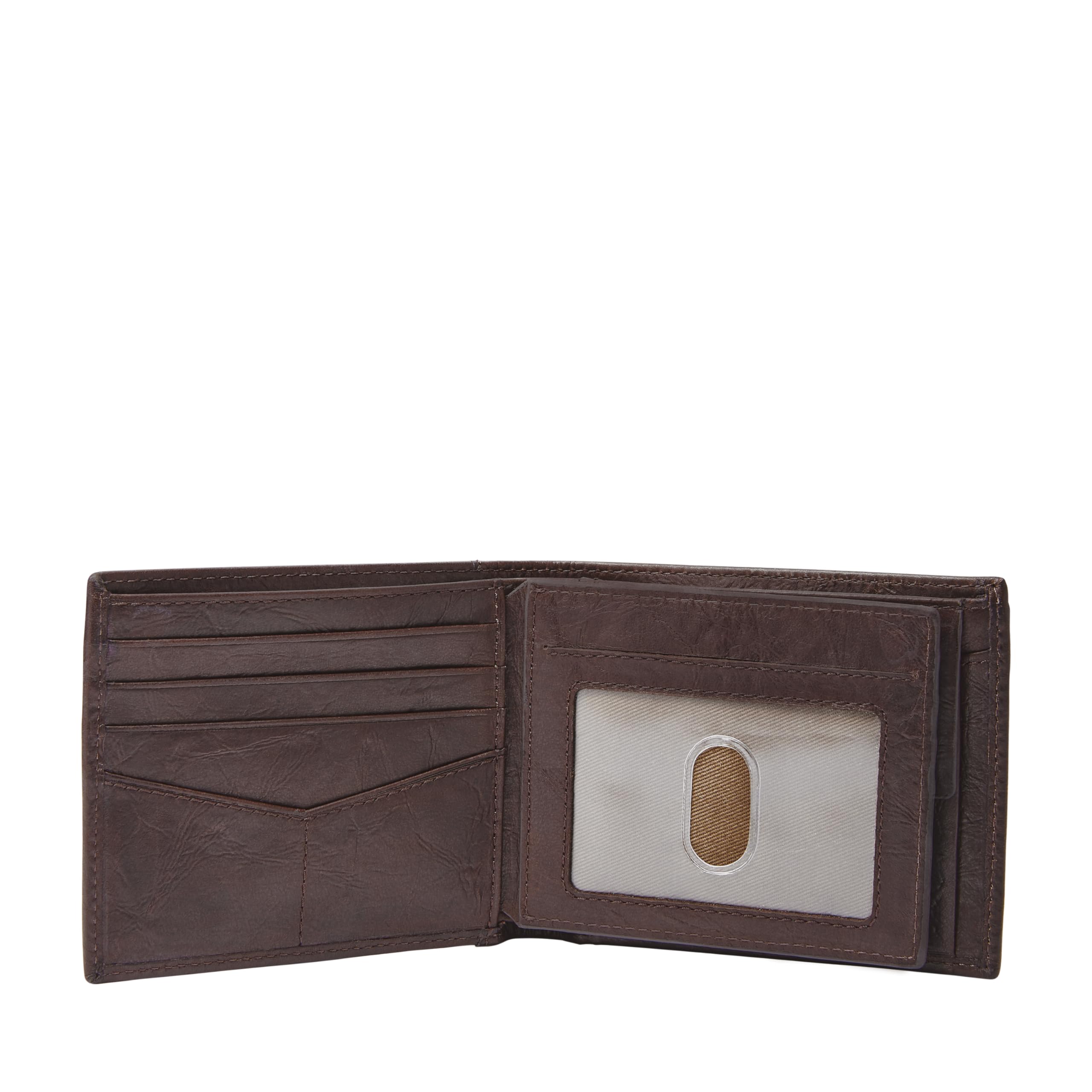 Fossil Men's Bifold Leather Wallet with Coin Pocket - Slim RFID Blocking Billfold for Everyday Carry & Travel Essentials