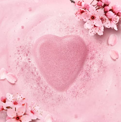 Cherry Blossom & Tea Rose Bath Bomb - 4oz Natural Aromatherapy for Relaxation & Self Care - Perfect for Spa Nights & Gift Giving