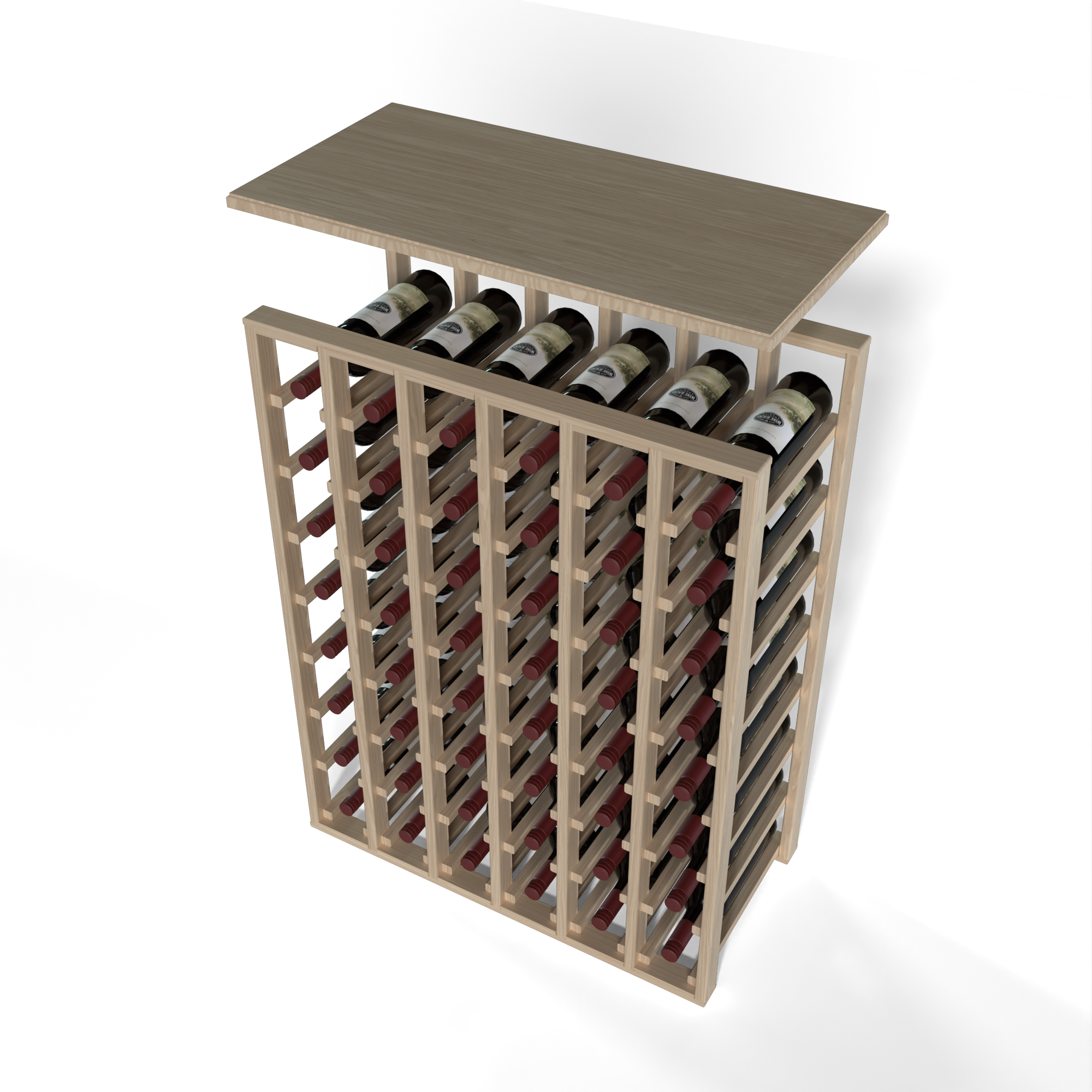 GrandCellar™ 6 Column Full Depth Solid Top Wine Rack - Premium Wooden Wine Storage for Home, Kitchen, or Cellar - Organize & Display Your Wine Collection in Style