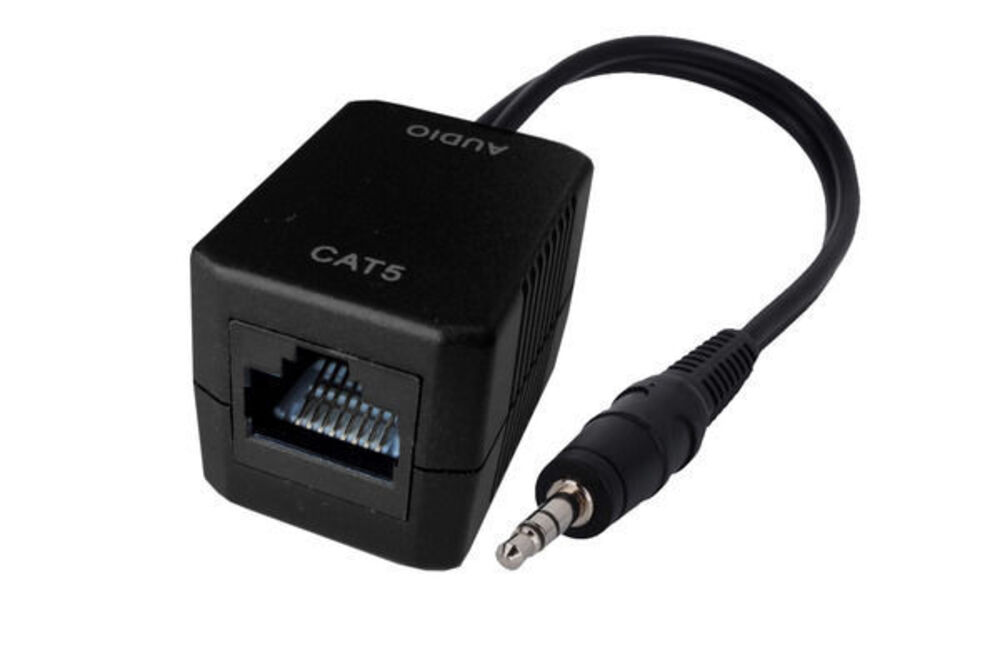 3.5mm Stereo Audio to RJ45 Extender Cable - 75ft Long Range, High-Quality Sound Transmission for Home Theater, Studio, and Conference Room Setup