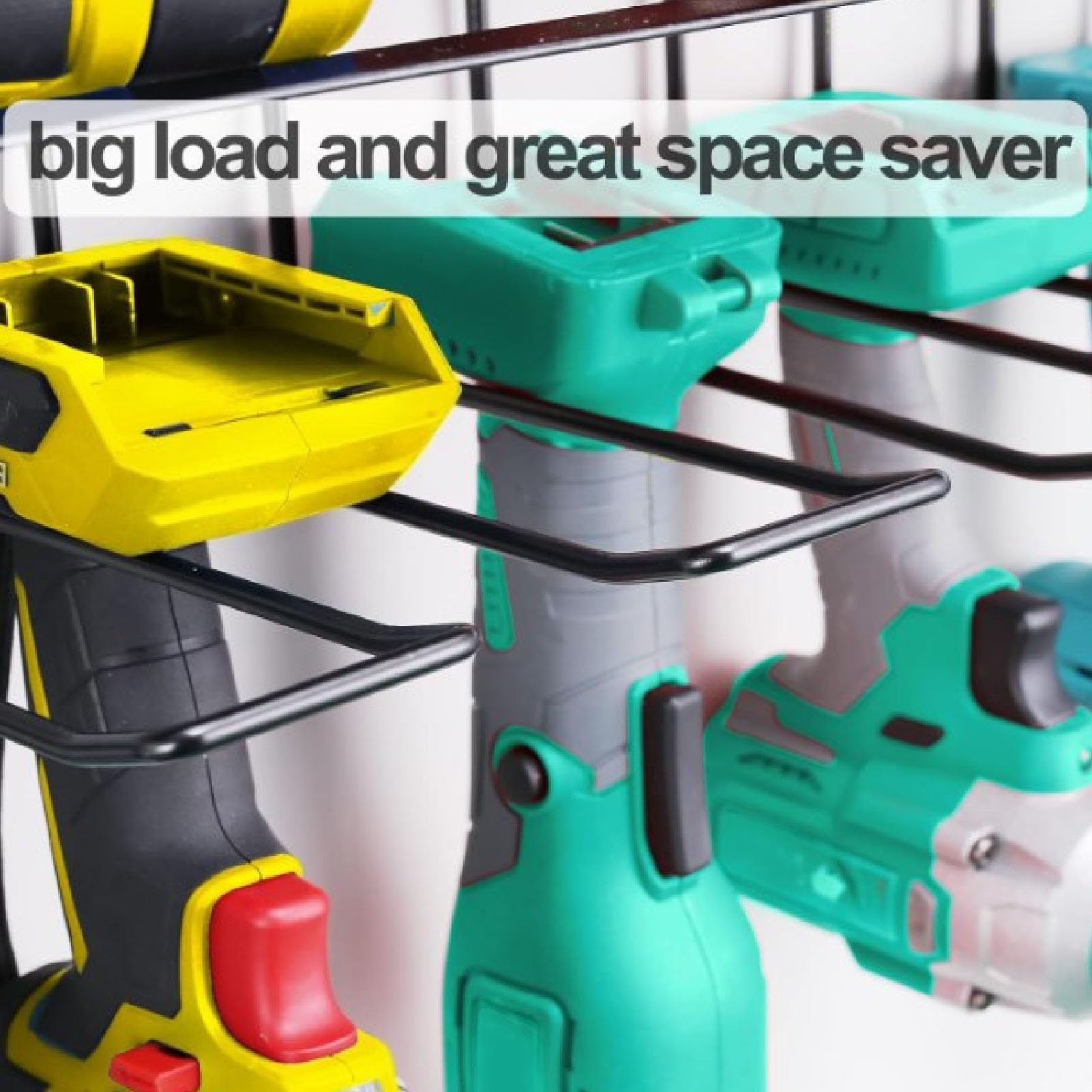 3-Tier Wall Mount Power Tool Organizer & Drill Holder - Heavy Duty Garage Storage Rack for Drills, Saws & Workshop Tools - Perfect for Garage, Workshop & Shed Organization (Space Saving Tool Storage Solution)