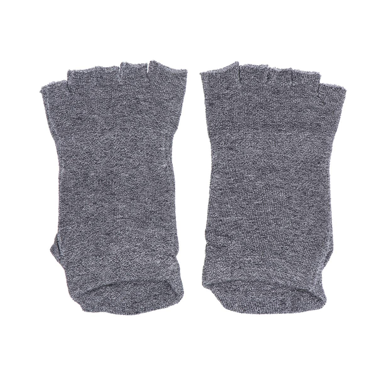 Lurrose Anti-Slip Yoga Socks for Men & Women - Breathable Moisturizing Sports Socks with Toe Separator - Non-Slip Heel Spa Socks for Yoga, Pilates, Gym & Home Relaxation (Grey)