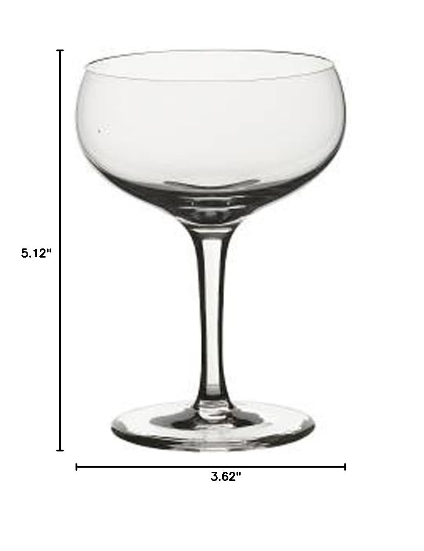 Steelite Rona Minners 8 Oz. Paris Coupe Champagne Glass Set - Elegant Crystal Flutes for Weddings, Parties & Romantic Dinners