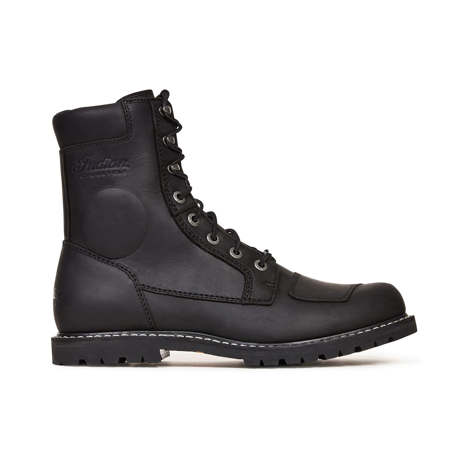 Indian Motorcycle Men's Black Lace-Up Boots - Durable Leather Riding Boots for Motorcycle Enthusiasts | Perfect for Long Rides & Outdoor Adventures