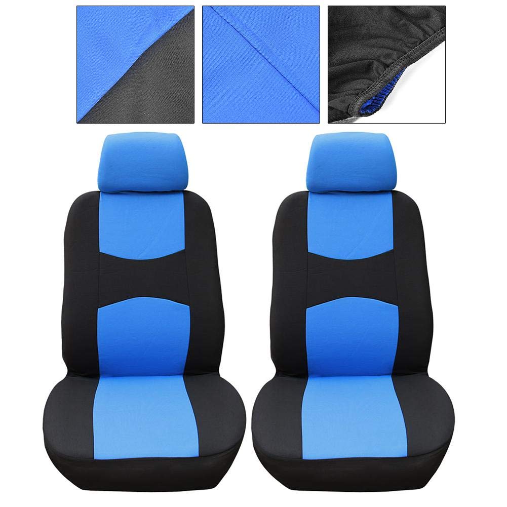 4Pcs Universal Car Seat Covers - All-Season Front Seat Protectors in Blue & Black | Waterproof & Non-Slip Interior Decor for Sedan, SUV, Truck | Perfect for Daily Commute, Road Trips & Family Travel
