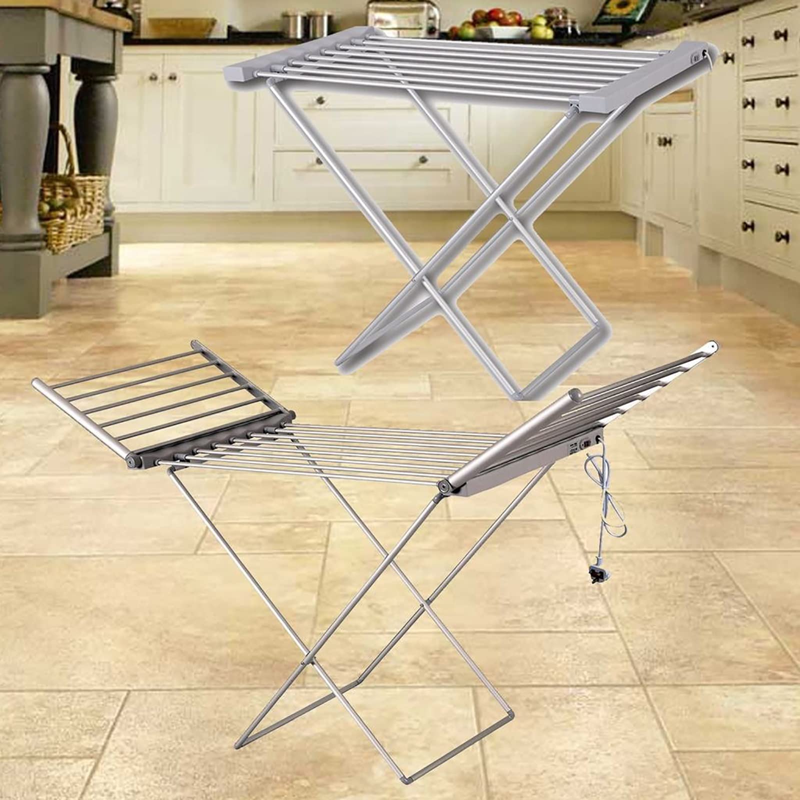 230W Electric Heated Clothes Dryer - Foldable Winged Indoor Airer with 20 Bars for Fast Drying | Perfect for Small Apartments, Laundry Rooms & Winter Clothes Drying