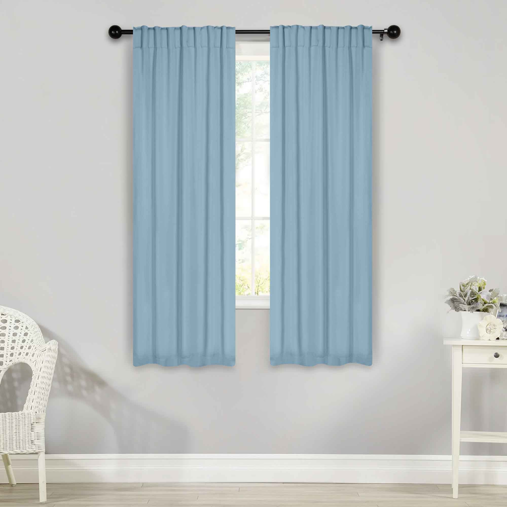 Blackout Curtains for Bedroom - Solid Room Darkening Back Tabs Window Drapes, Set of 2 Panels - Perfect for Nursery, Home Theater & Light Sleepers