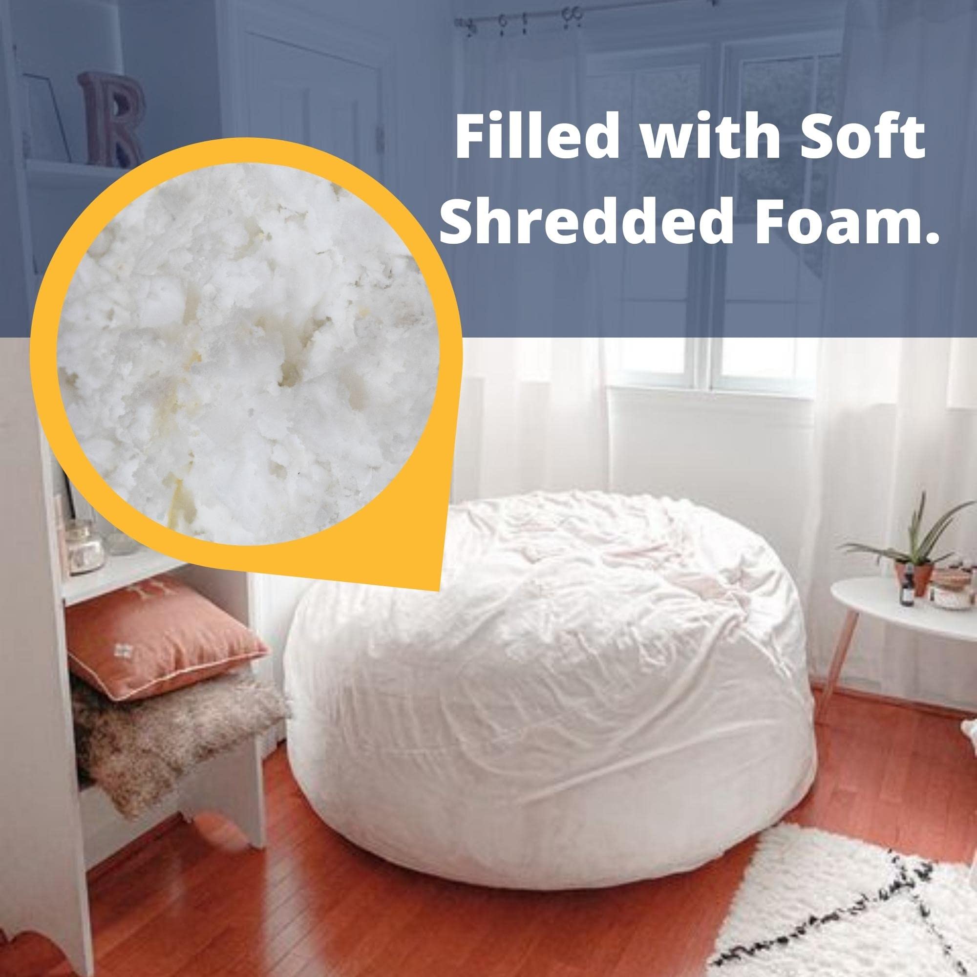 ULTIMATE SACK Oversized Bean Bag Chair for Adults - Super Soft Brown Fur Lounger, Comfy Couch & Loveseat Alternative for Living Room, Bedroom, Game Room & Dorm Furniture - Perfect for Relaxing, Gaming & Movie Nights