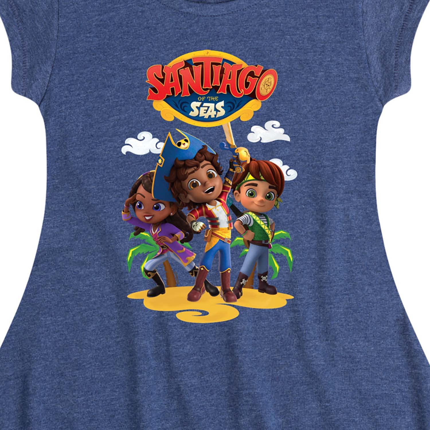 HYBRID APPAREL - Santiago of The Sea - Toddler & Youth Girls Fit and Flare Dress - Cute Cartoon Character Outfit for Playdates, Birthday Parties & Dress Up