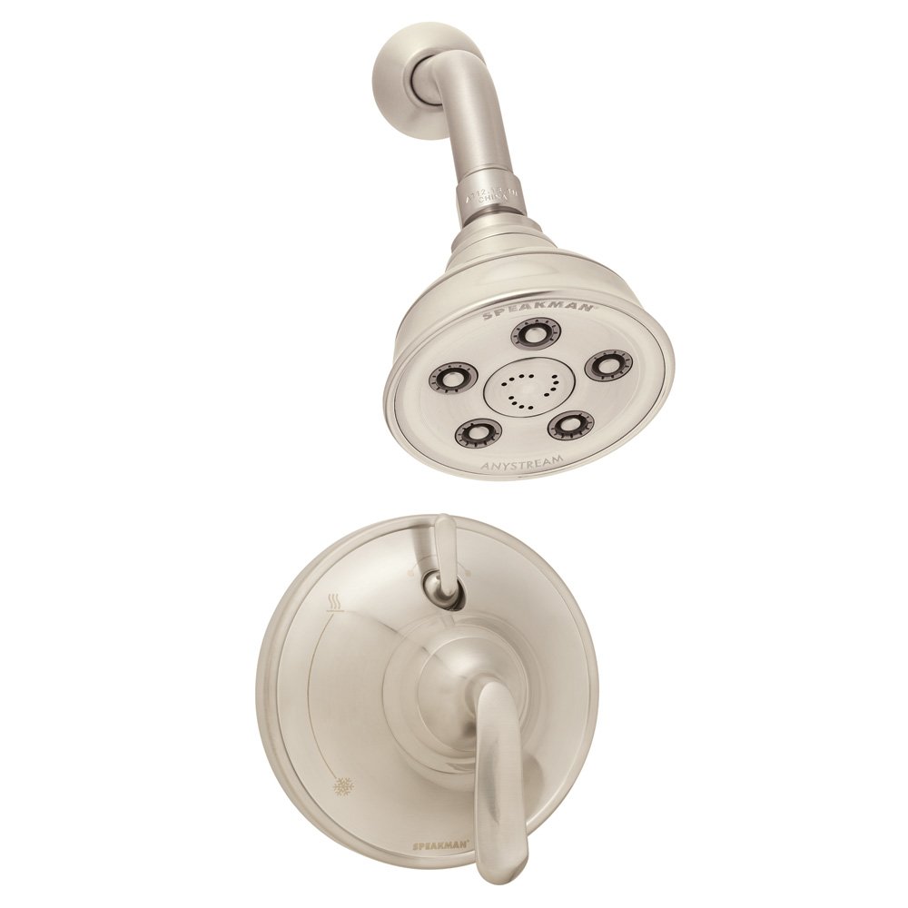 Speakman SM-7410-P-BN High Pressure Shower Head with Valve Combo - Brushed Nickel Finish - Luxury Bathroom Upgrade for Spa-Like Experience