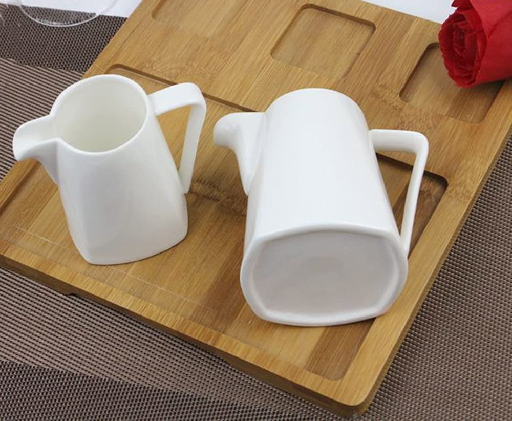 White Ceramic Creamer Pitcher - Elegant Serving Pitcher for Milk, Coffee Creamer & Sauces - Perfect for Breakfast, Tea Parties & Kitchen Decor