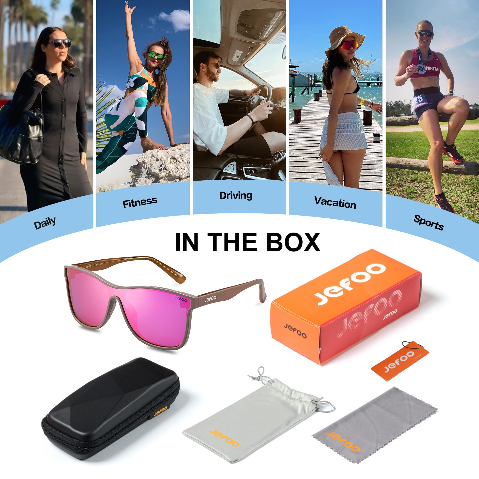 Polarized Sunglasses for Men & Women - Trendy Mirrored Shades with UV400 Protection - Reflective Sun Glasses for Driving, Fishing & Outdoor Activities
