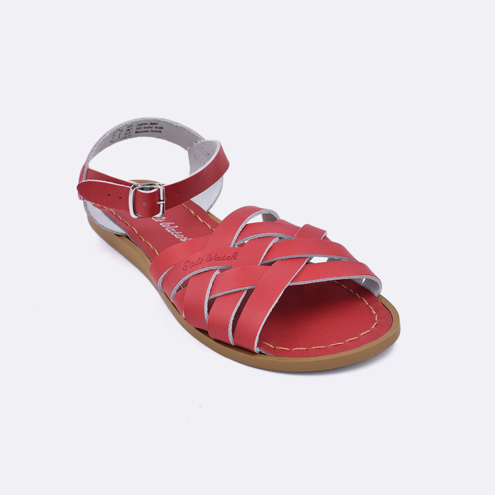 Vintage Red Saltwater Sandals for Women - Classic Retro Beach Shoes for Summer, Pool, and Casual Outings