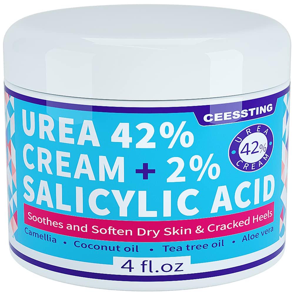 ENVISHA 42% Urea Foot Cream with 2% Salicylic Acid - Intense Moisturizing Treatment for Dry, Cracked Feet, Hands, Heels & Calluses - 4 oz - Perfect for Pedicures, Foot Care & Dry Skin Relief