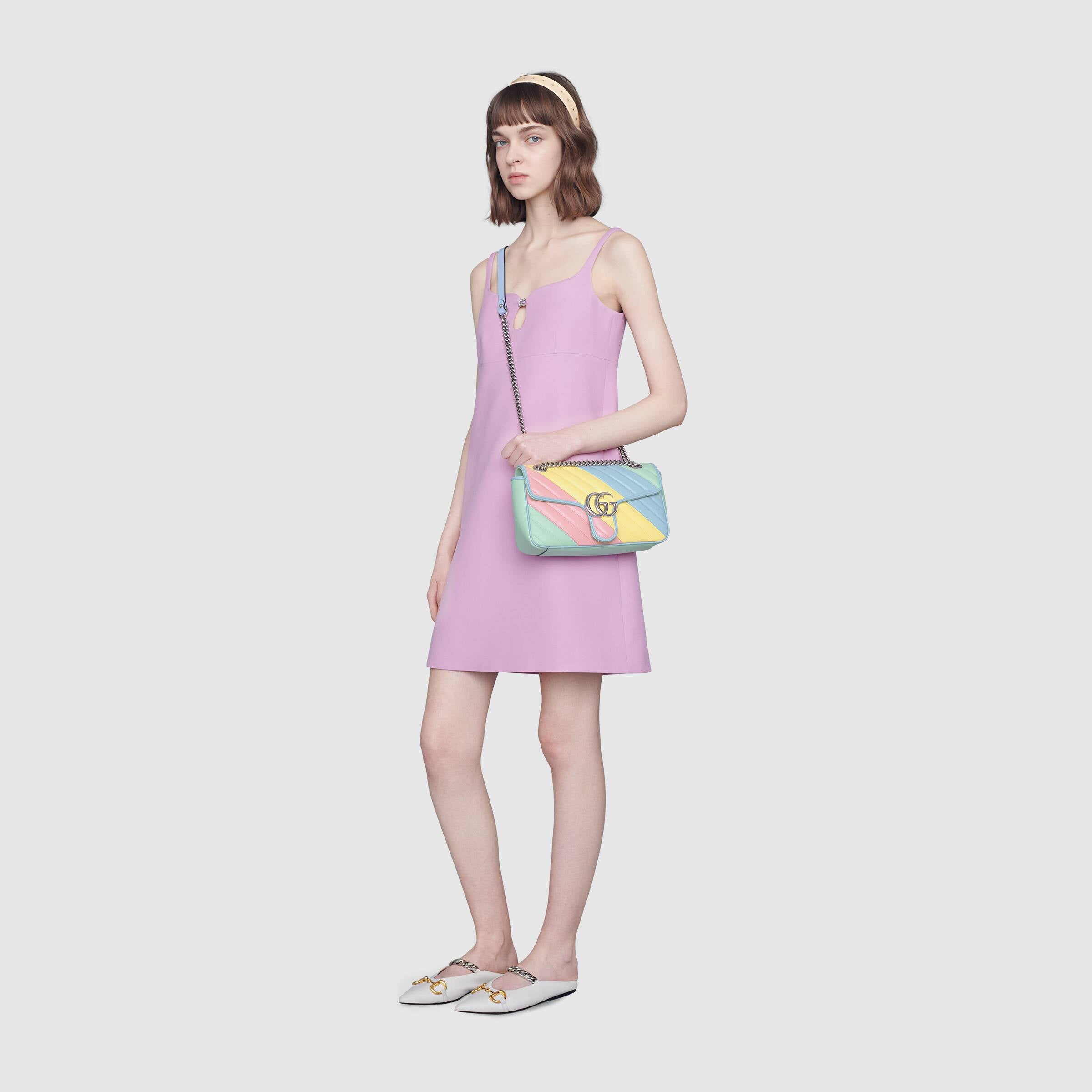 Gucci GG Marmont Small Shoulder Bag in Multicolored Pastel - Luxury Crossbody Purse for Women, Perfect for Date Night & Special Occasions