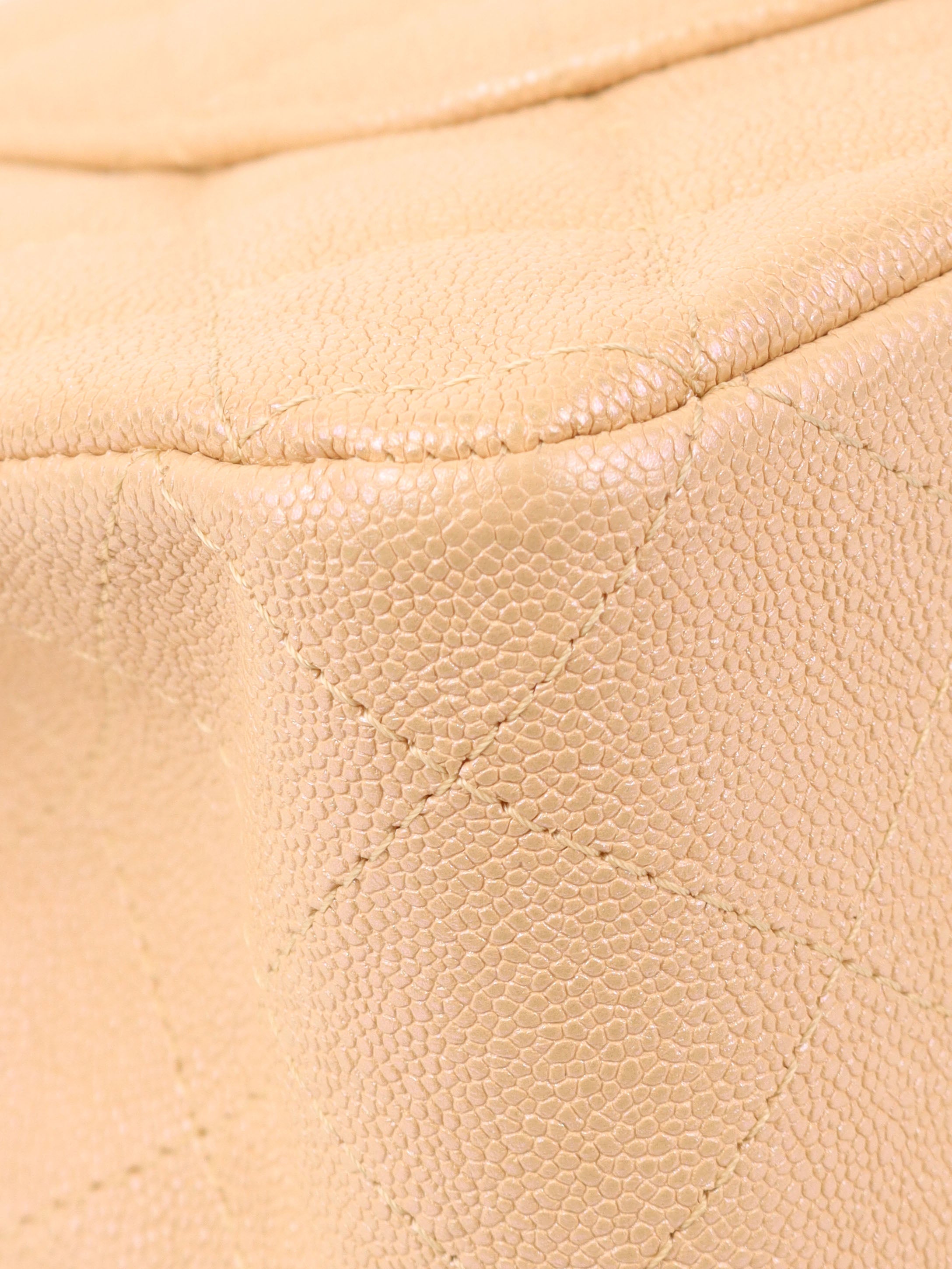 Chanel Iridescent Beige Caviar Medium Double Classic Flap Bag with Light Gold Hardware - Luxury Shoulder Bag for Women, Perfect for Parties, Weddings & Special Occasions