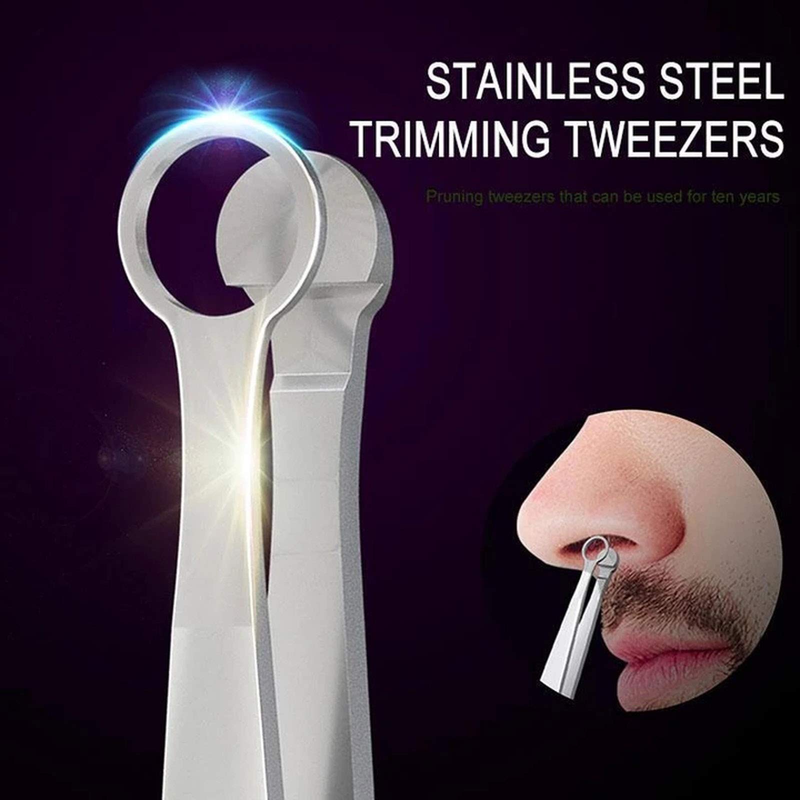 **Stainless Steel Nose Hair Trimmer & Eyebrow Clippers – 2PCS Universal Round Head Grooming Scissors for Men & Women – Perfect for Travel, Home, and Salon Use**