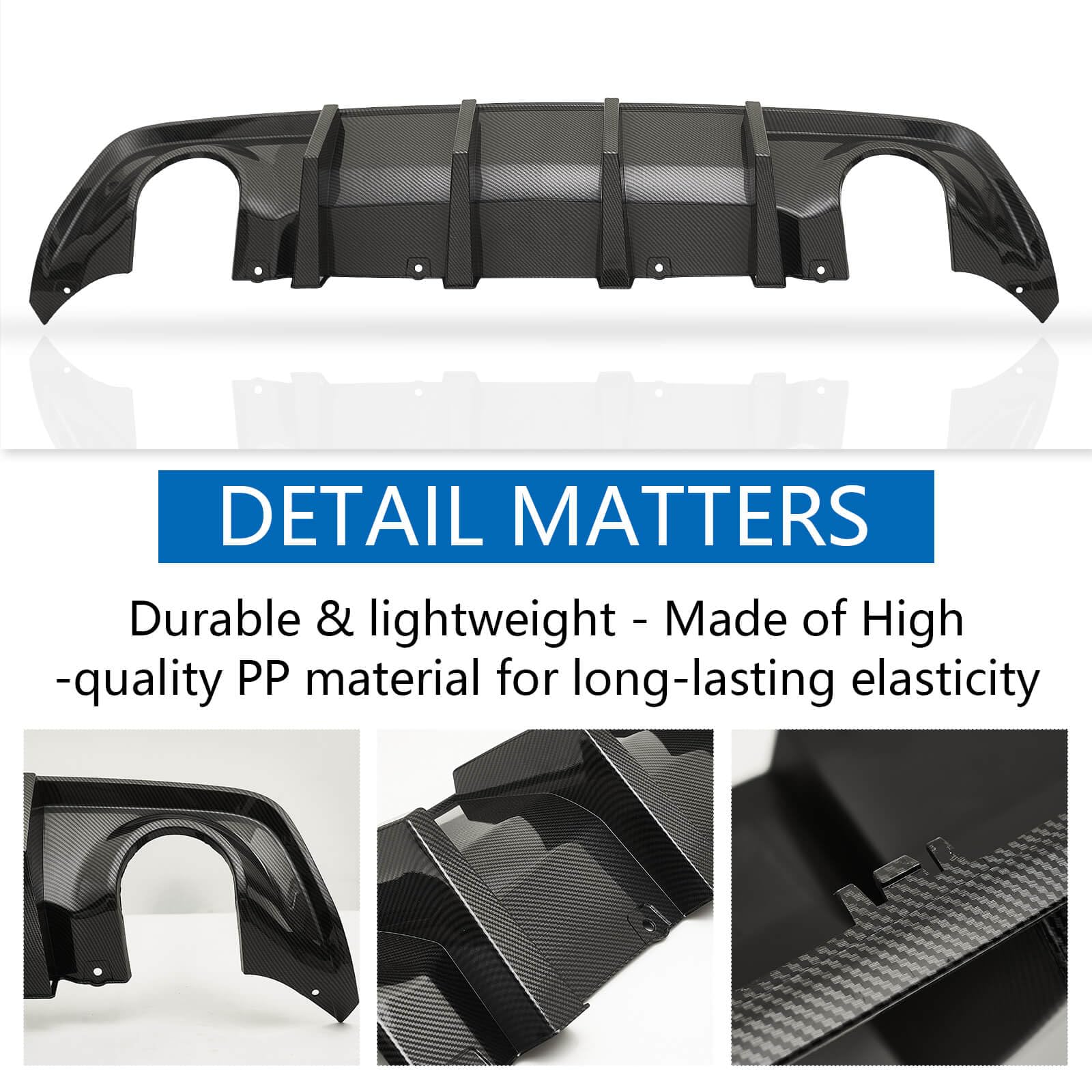 WildWell Charger Rear Diffuser for Dodge Charger Widebody SRT Hellcat & Scat Pack 2020-2024 - Carbon Fiber Style Body Kit - Upgrade for Racing & Street Performance