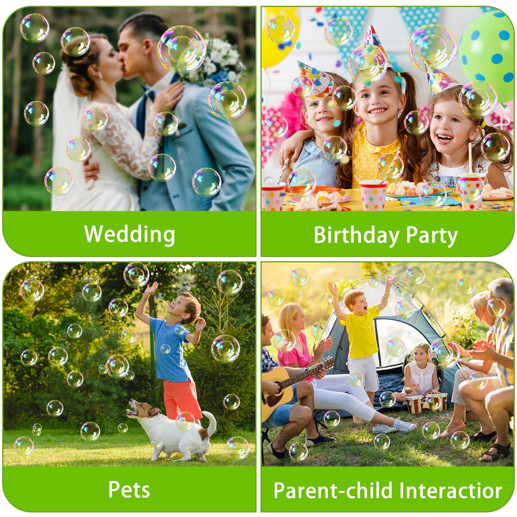 Automatic Bubble Blower Machine - Battery Operated 9000+ Bubbles with 2 Speed Settings for Indoor/Outdoor Birthday Parties, Kids Playtime & Backyard Fun (Black) - Perfect for Weddings, Baby Showers & Summer Festivals
