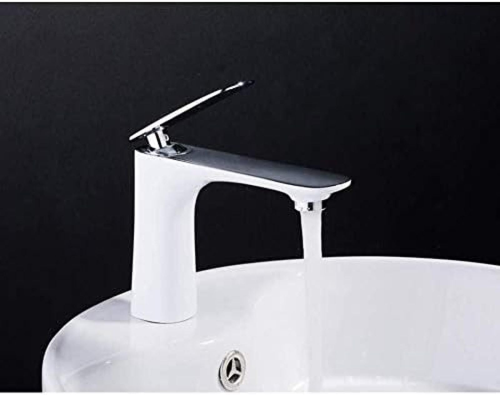 CRJUS Solid White Brass Single Handle Kitchen Mixer Tap - Durable Water Faucet for Sink, Bathroom, and Modern Home Use