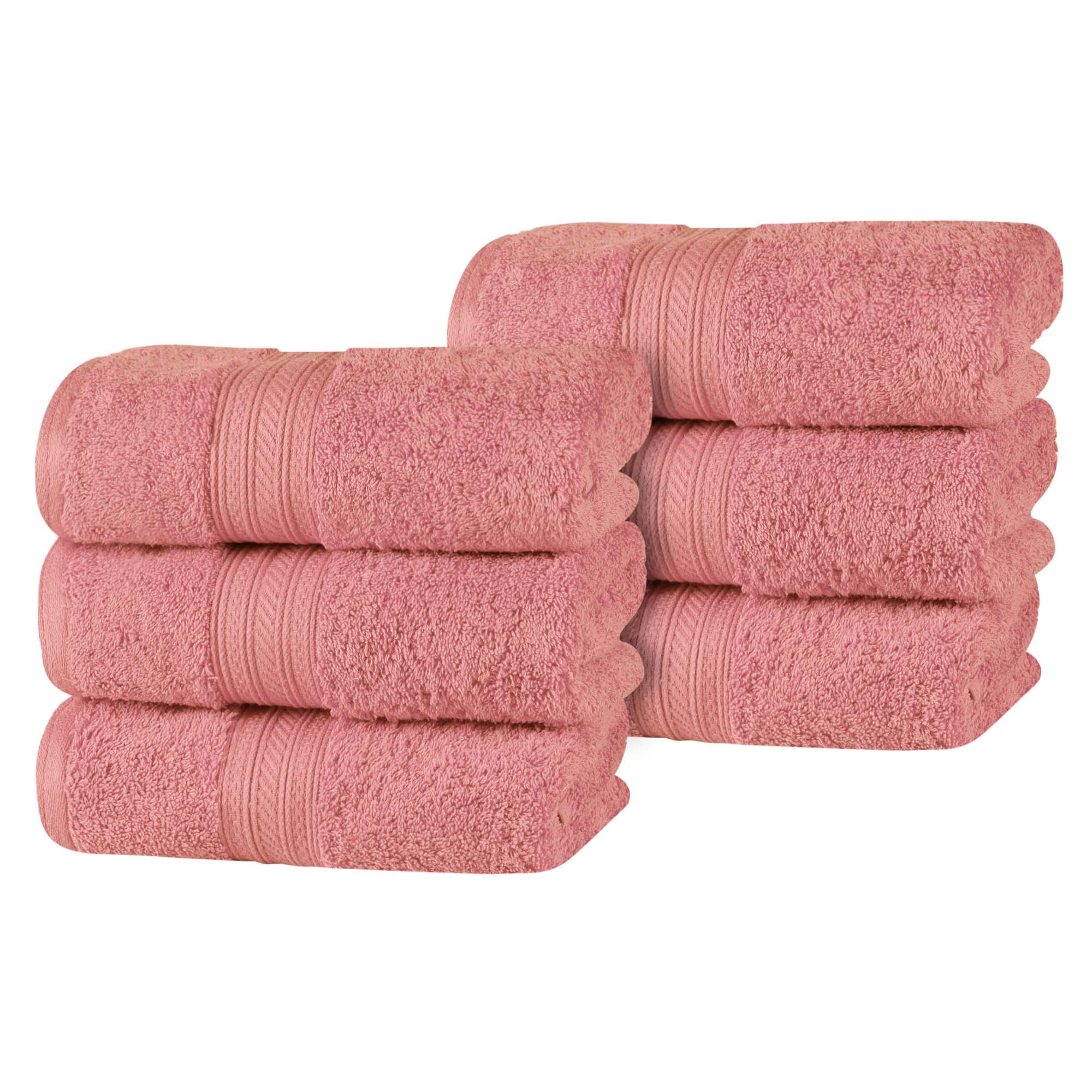 Premium 6-Pack Atlas Cotton Plush Absorbent Heavyweight Luxury Hand Towels - Soft & Quick-Drying for Bathroom, Kitchen, and Spa Use