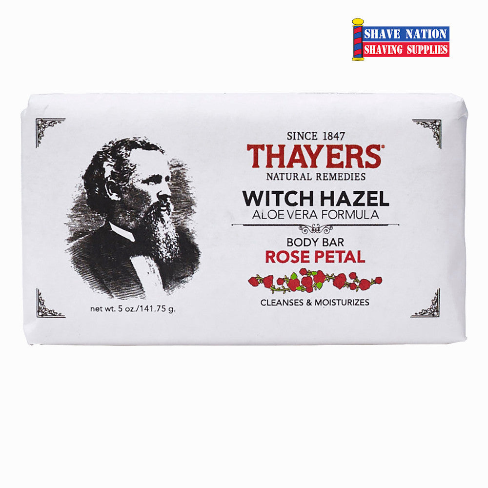 Thayers Rose Petal Body Bar Soap - Natural Moisturizing Handmade Soap for Dry Skin, Vegan & Cruelty-Free - Perfect for Daily Shower, Bath & Gift Giving