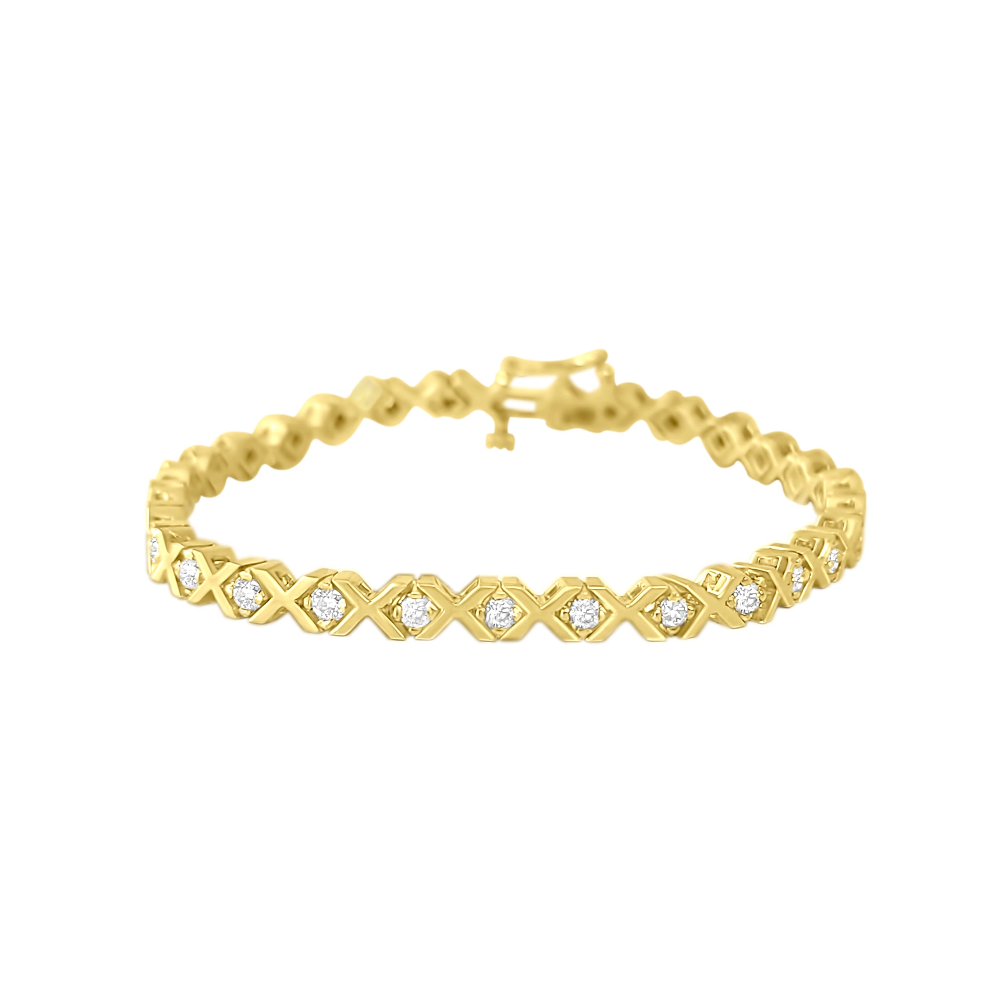 2 Carat XOXO Love Theme Diamond Bracelet for Women - Elegant Heart-Shaped Sterling Silver Jewelry Gift for Anniversary, Valentine's Day & Special Occasions