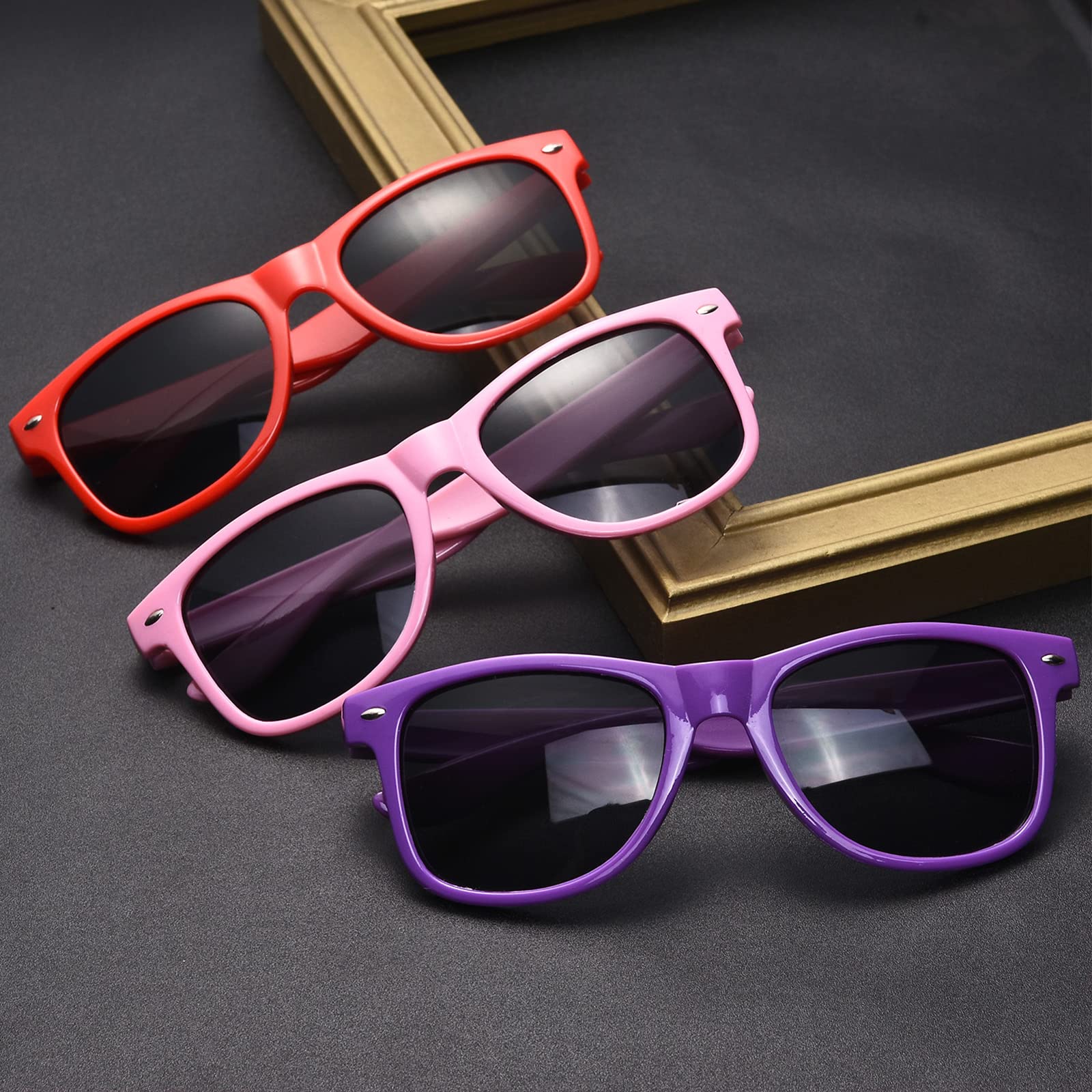 Pibupibu 10/20 Pack Wholesale Neon Square Retro Sunglasses for Adults - Perfect for Pool Parties, Music Festivals & Summer Events