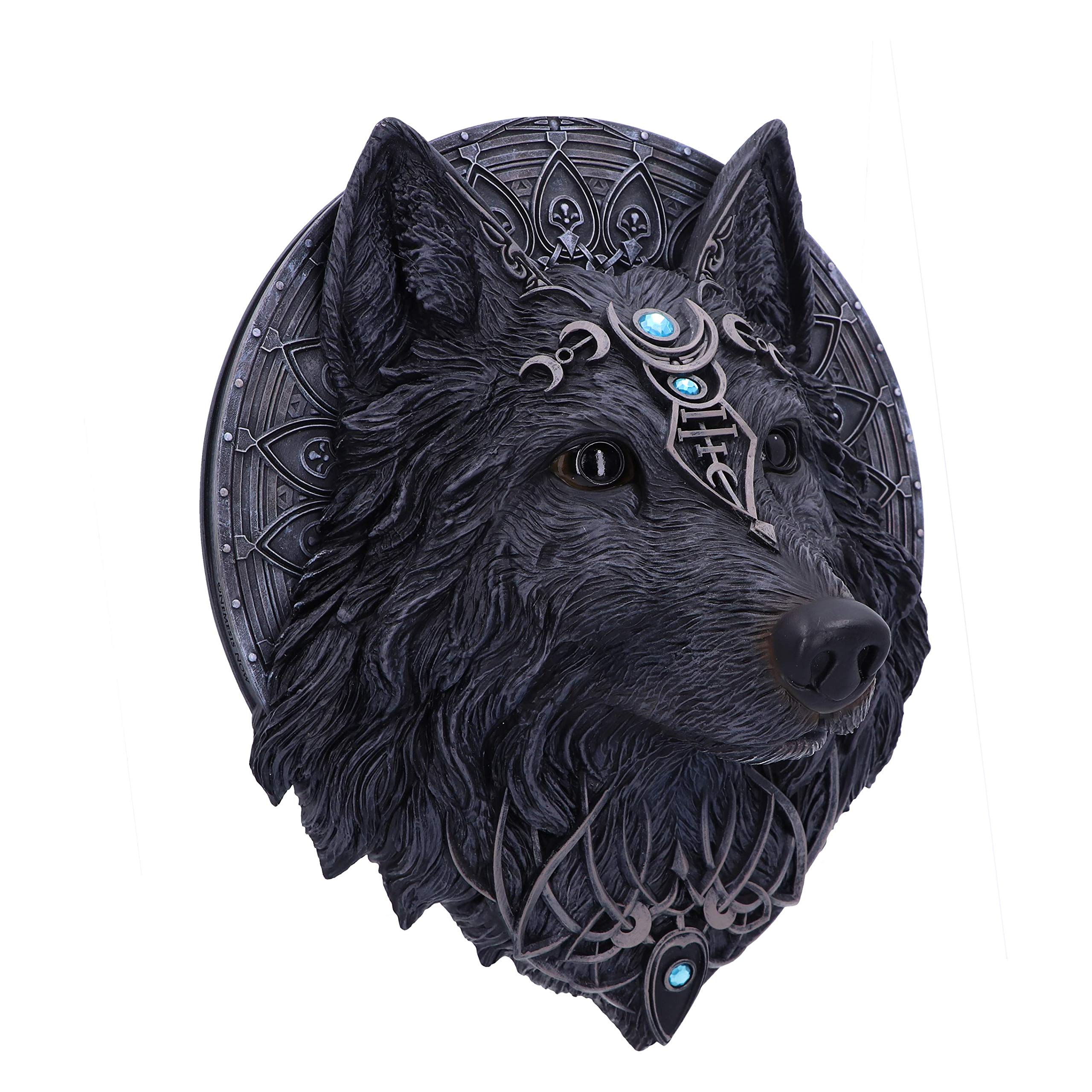 Gothic Wolf Moon Wall Art - Nemesis Now Dark Gothic Decor, Black Metal Wall Hanging Plaque for Home, Office & Witchy Aesthetic Spaces