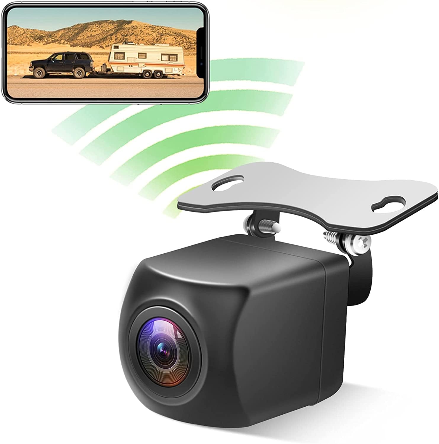 EWAY WiFi Wireless Backup Camera for iPhone & Android - HD Rear/Front View Reversing Camera for Cars, Trucks, Vans, SUVs, Pickups, Trailers, RVs & Campers with Adjustable Guide Lines & Wide View Angle - Perfect for Parking, Towing & Maneuvering in Tight Spaces