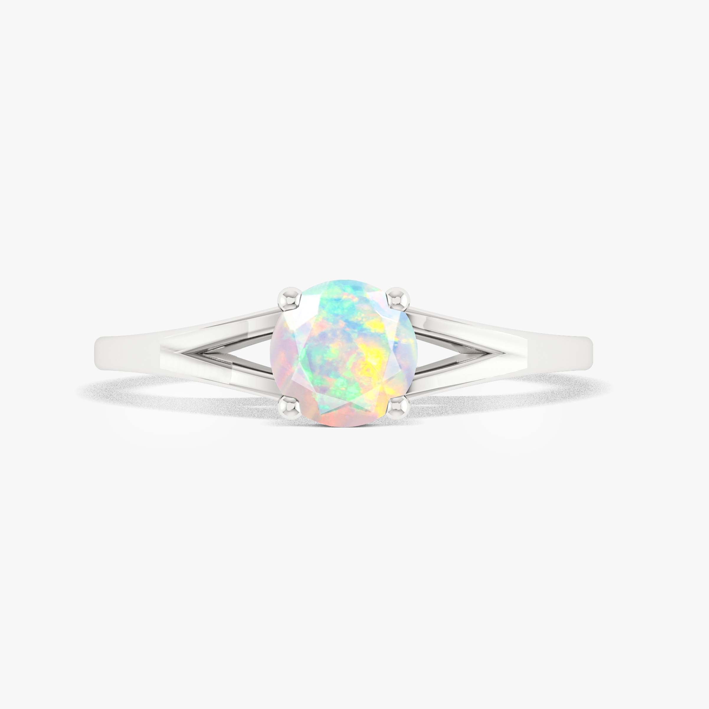 Natural White Fire Ethiopian Opal Engagement Ring - Dainty & Elegant for Weddings, Proposals & Special Occasions