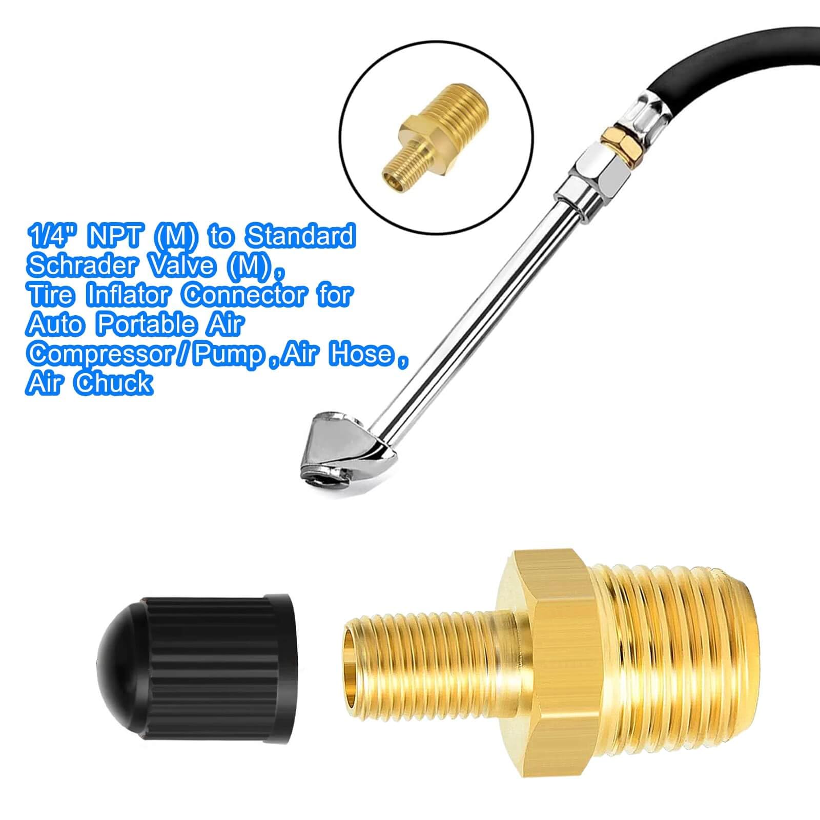 2Pcs Brass Air Inflator Adapter 1/4