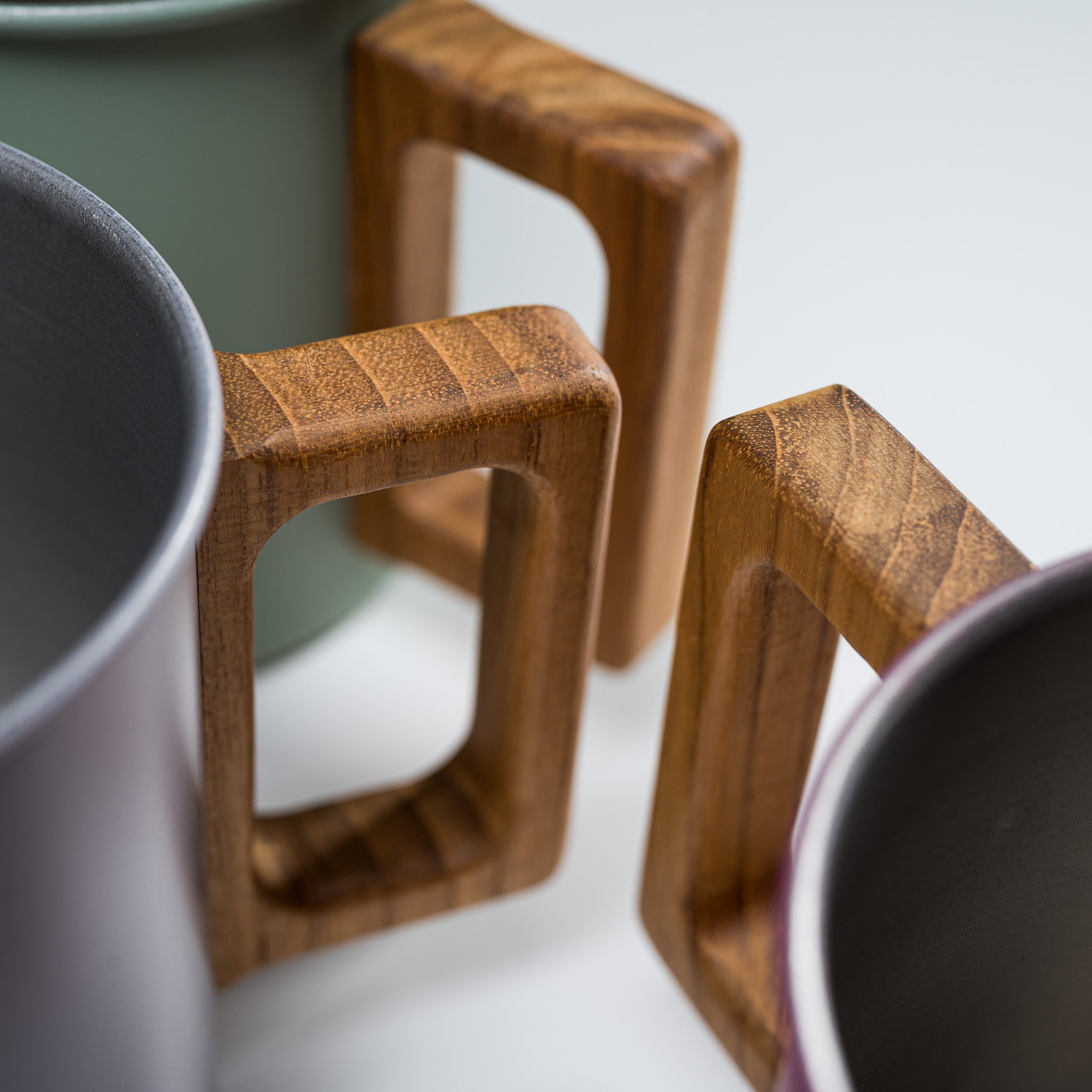 Premium Wooden Handle Coffee Mug - 3 Stylish Colors for Home, Office & Outdoor Use