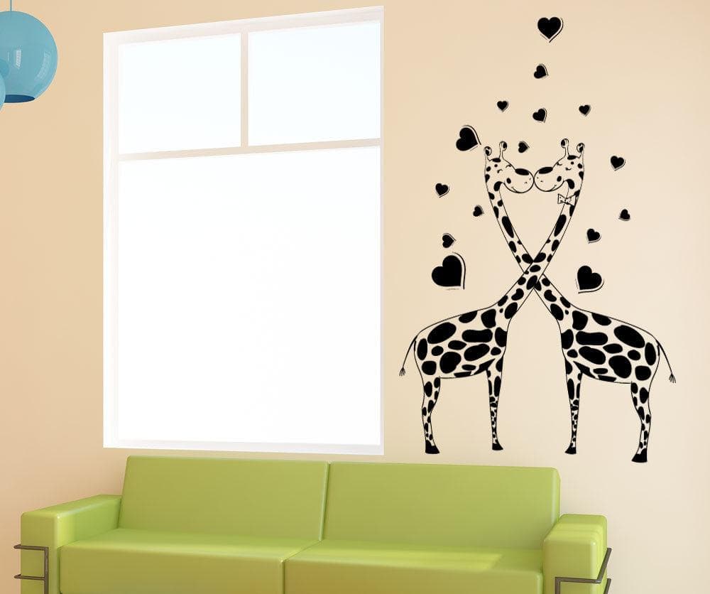 Giraffe Love Vinyl Wall Decal Sticker #1357 - Removable Home Decor for Nursery, Kids Room & Living Room