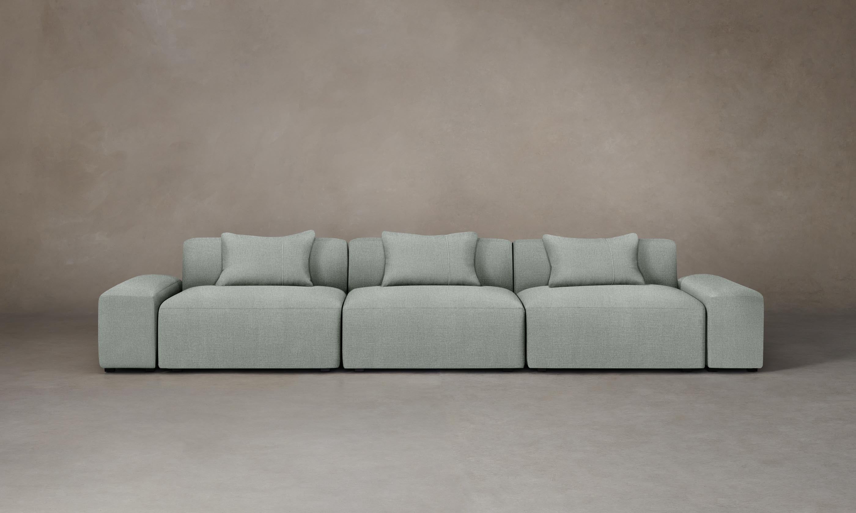 The Breuer Modular Sofa - Performance Mélange Weave Seaglass Fabric - Modern Sectional Couch for Living Room, Lounge & Office Spaces