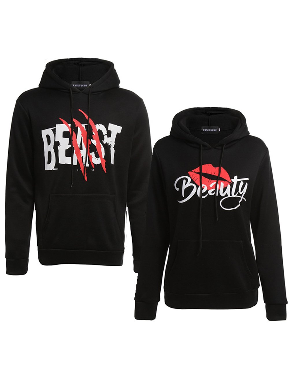 His and Her Matching Couple Hoodies - Beauty and Beast Pullover Sweatshirts for Couples | Cozy Winter Outfits & Anniversary Gifts
