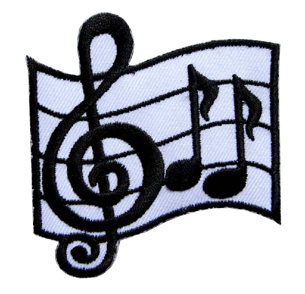 Music Note Embroidered Iron-On Patch - Perfect for DIY Clothing, Bags & Accessories | Musical Notation Symbol Sew-On Applique