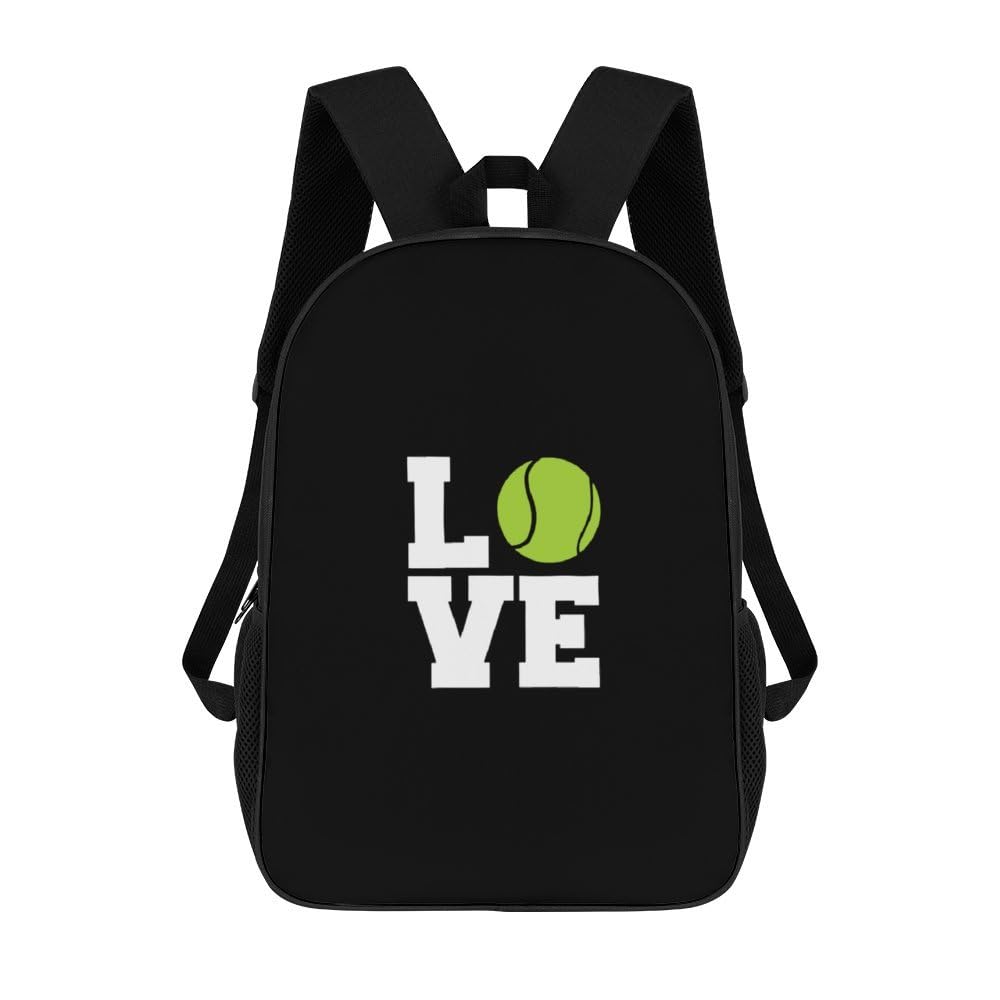 IOEDTHBJ Love Tennis Ball 17 Inch Laptop Backpack - 3D Printed School & Work Computer Bag for Men & Women - Perfect for College, Office & Travel