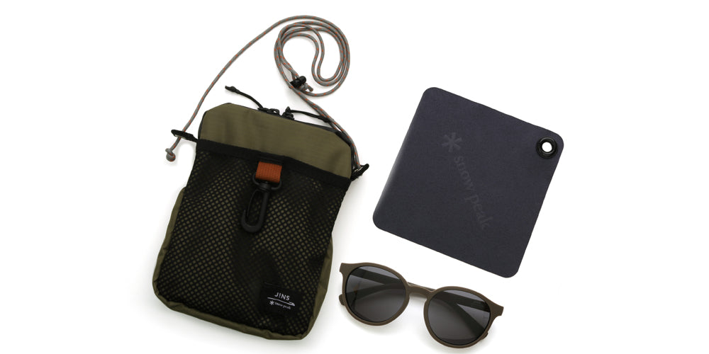 JINS x Snow Peak Rubber Sunglasses 015 85 - Lightweight Polarized Outdoor Sunglasses for Hiking, Fishing & Beach Activities