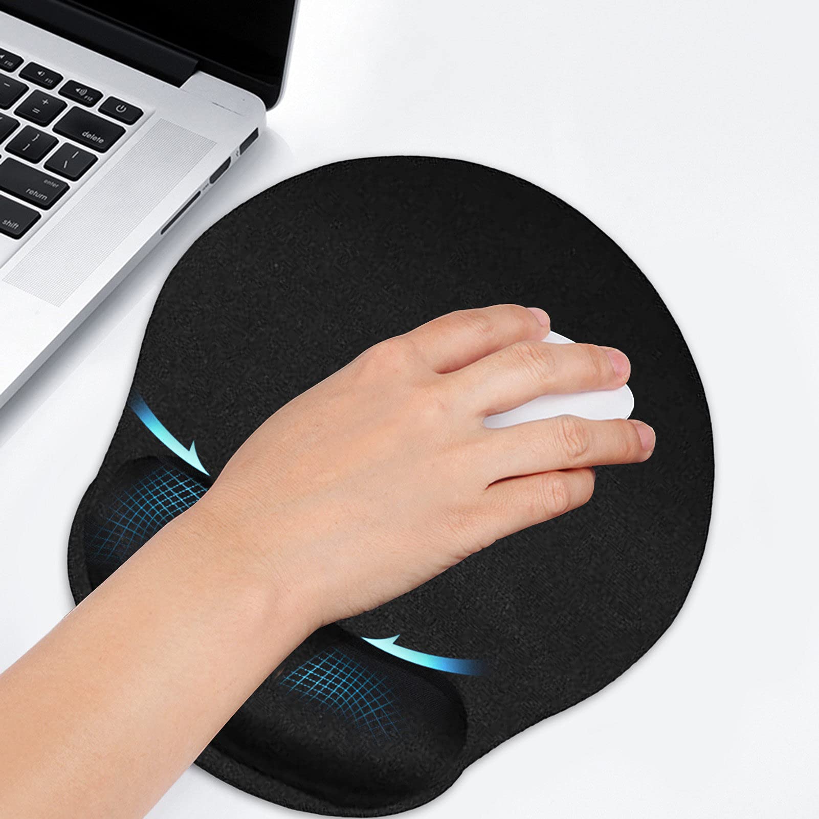 Non-Slip Soft Gaming Mouse Pad with Wrist Rest - 4mm Thick N802 Ergonomic Design for Office & Home Use - Purple (Perfect for Comfortable Typing & Long Gaming Sessions)