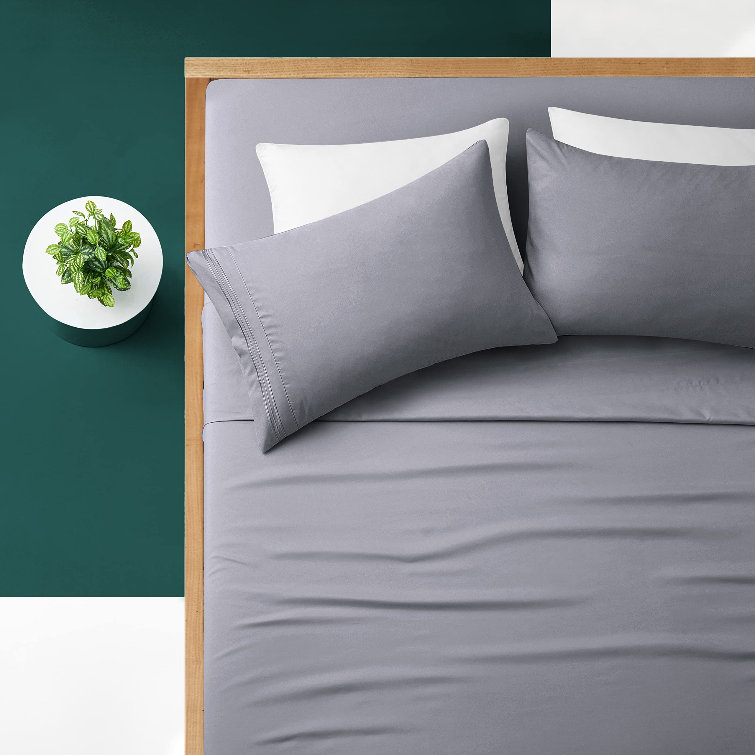 Luxury 1800 Thread Count Full Size Sheets Set with Extra Deep Pockets (Fits Mattress up to 24