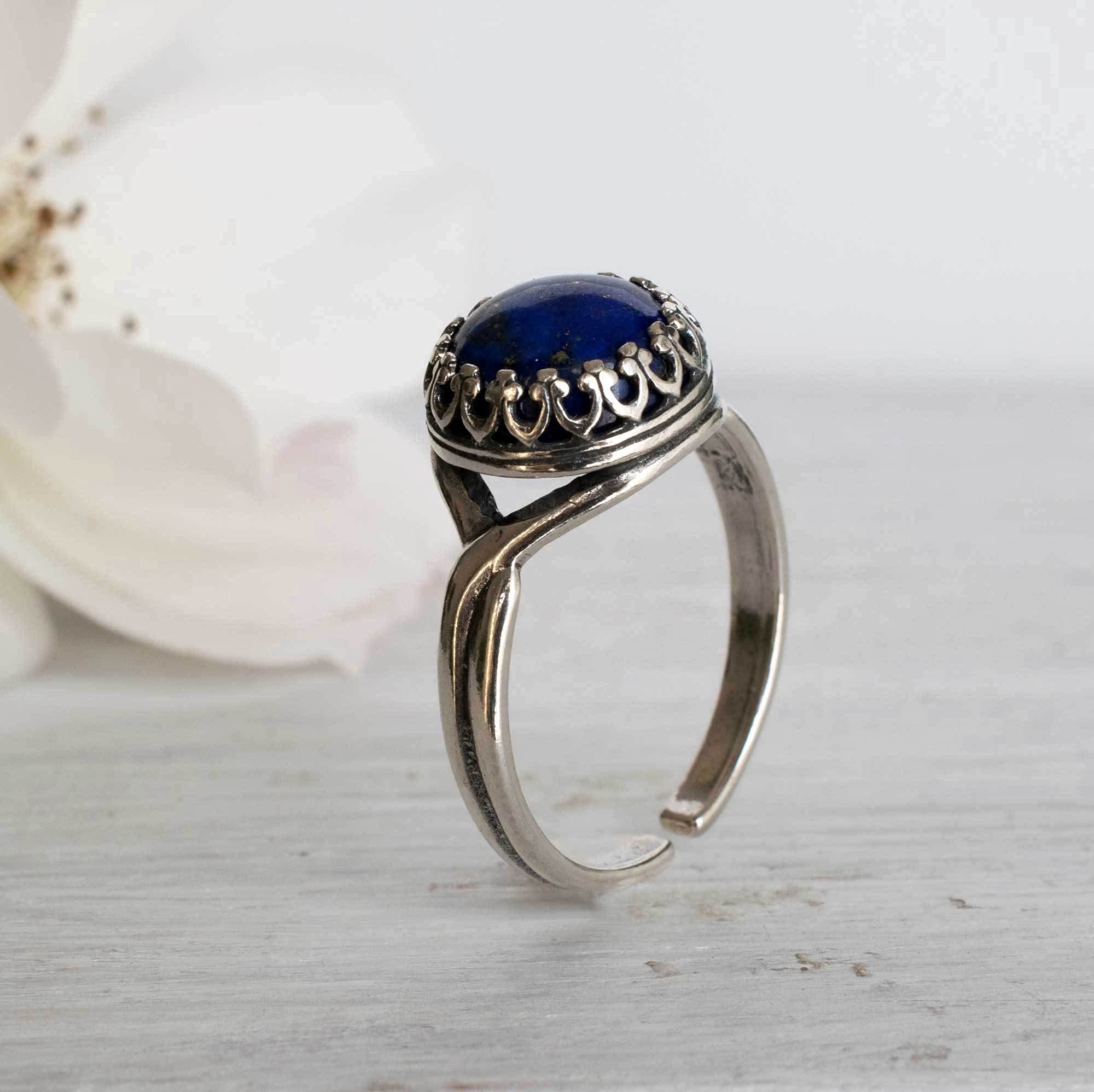 925 Sterling Silver Lapis Lazuli Rings for Women - Elegant Dainty Anniversary Bands | Perfect Gift for Her, Birthday, Wedding, Valentine's Day & Special Occasions