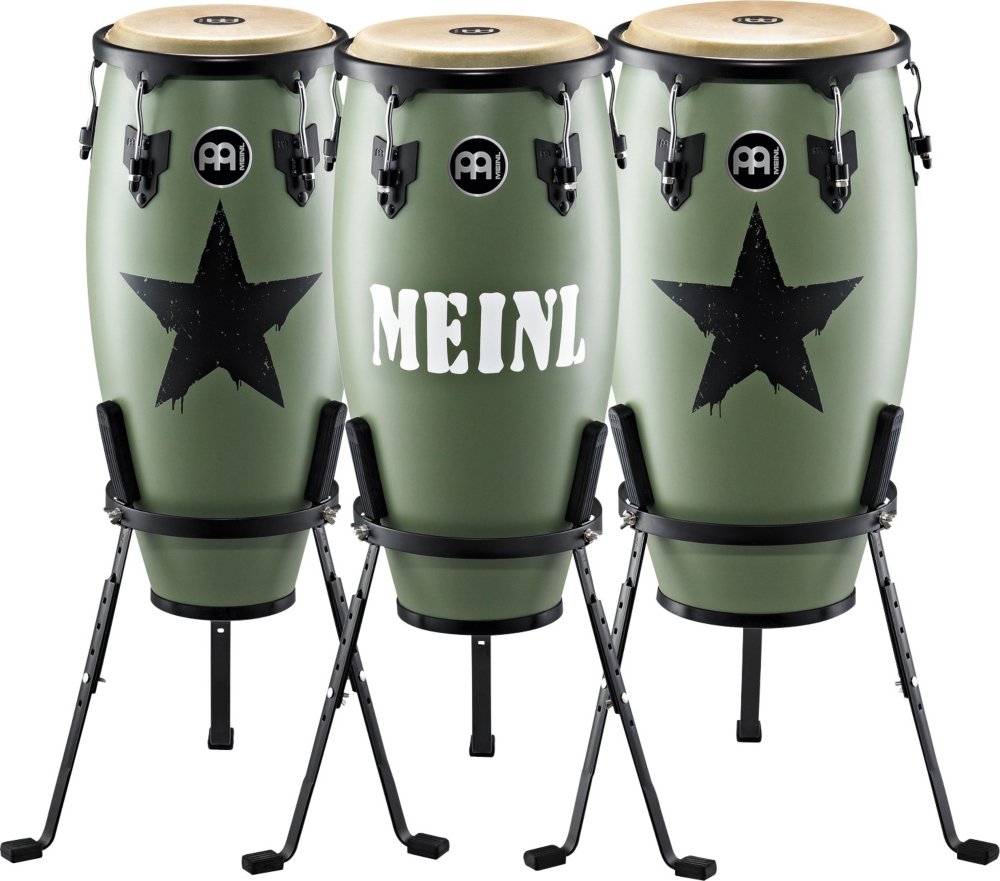 Meinl Headliner Designer Wood Conga Drum with Basket Stand - Vintage Wine Barrel Finish, 11-inch - Perfect for Percussionists, Latin Music, and Live Performances