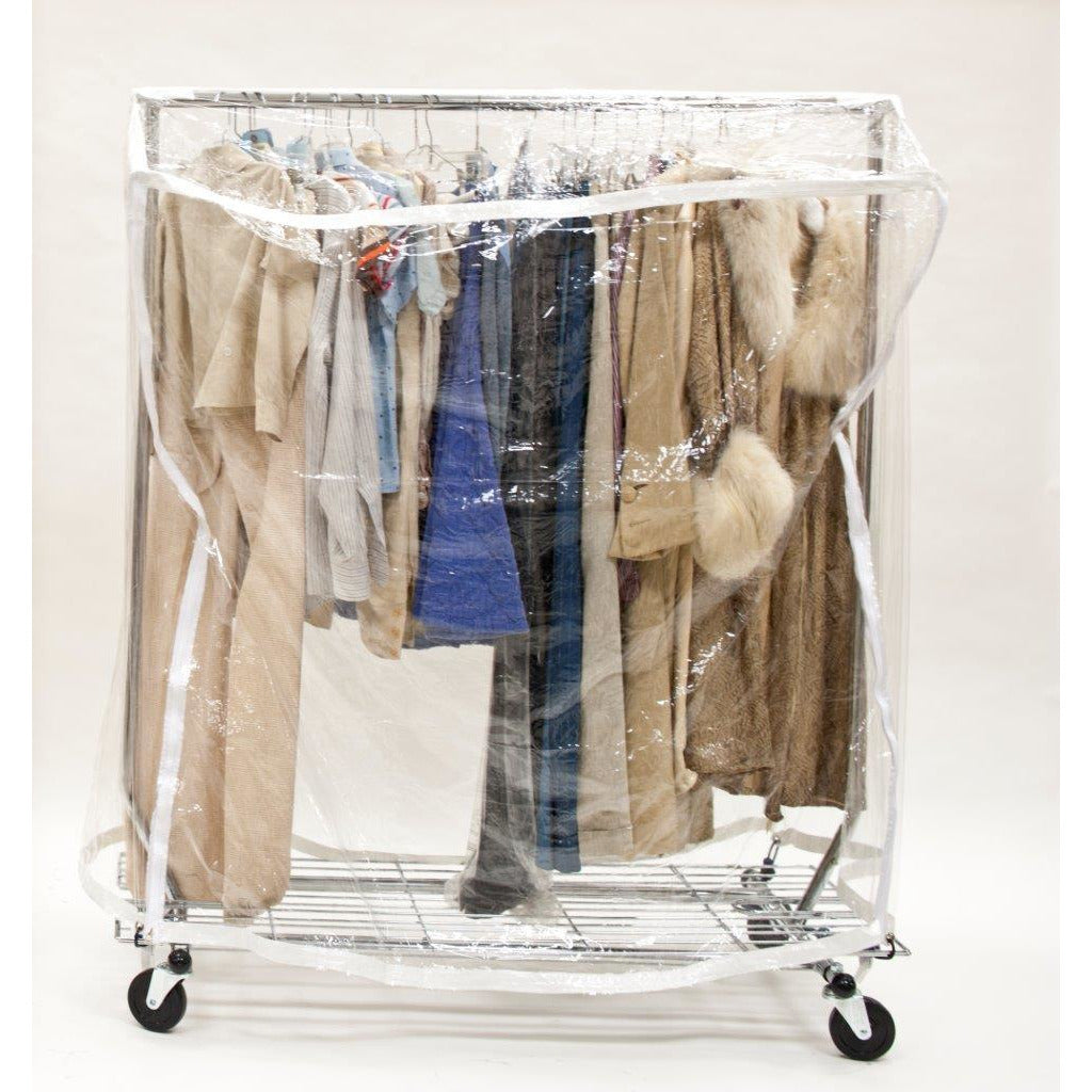 Durable Reusable Garment Rack Cover with Zipper - 1 Pack | Perfect for Closet Organization, Laundry Room Storage & Travel Garment Protection