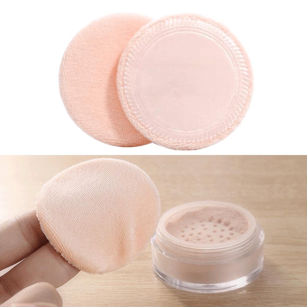 Nyamah Super Soft Pure Cotton Powder Puff - 2 Pack for Loose Powder, Dry Powder & Liquid Foundation | Makeup Blending & Touch-Ups